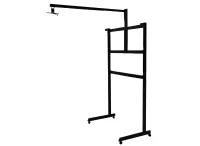 Мобильная напольная стойка [STWP-07/01] [STWP-07/1] для интерактивных досок от 60” до 112”, черная, многоуровневое крепление по высоте, на колесах, с универсальным креплением для коротко/ультракороткофокусного проектора с точной подстройкой и для miniPC