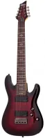 SCHECTER DEMON-8 CRB - 8-струнная электрогитара, 24 лада, корпус: липа, гриф:клён, накладка венге, на болтах, звукосниматели: HH Schecter Diamond Active HB-105S, регулировки: громкость, тон, 3х позиционный переключатель, Цвет: Crimson Red Burst (CRB) – Ба