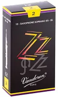 Soprano saxophone reeds Vandoren Zz SR402 - Zz unfiled soprano saxophone reed with medium-thick heart, round tip and longer palette with strength 2. Price per pack of 10 pieces