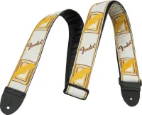FENDER Weighless 2' Monogrammed Strap White/Brown/Yellow гитарный ремень, цвет белый/коричневый/желтый