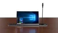 Моторизированный выдвижной монитор Brio Forum Wize Pro [WR-15BF Touch] 15,6" c выдвижным цифровым табло и лифтом для микрофона,  наклон 0-16°, цифровая сенсорная кнопка управления, центральное/дистанц.управление, FullHD, сенсорный экран, черный