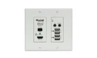 Встраиваемая панель-приёмник MuxLab [500777-RX-WH]  HDMI/VGA/USB over IP PoE , UHD-4K  цвет - белый