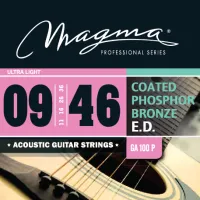 Magma Strings GA100P - Струны для акустической гитары 9-46, Серия: Coated Phosphor Bronze, Калибр: 9-11-16-26-36-46, Обмотка: круглая, фосфористая бро