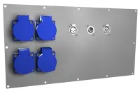 ИМЛАЙТ Панель лючка ПЛ.41.23. (4SCHUKO-1XLRf-1XLRm-1RJ45EtherCON) Размер панели 386х206, разъем XLR - 3pin. Цвет черный.