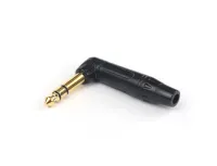 AuraSonics JMA3R-BG кабельный разъем угловой Jack 6.3мм TRS (стерео) штекер, позолоченные контакты,