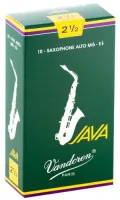 Alto saxophone reeds Vandoren Java SR2625 - Java alto saxophone reed with thicker tip and longer flexible palette with strength 2.5. Price per pack of 10 pieces