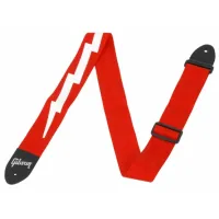 GIBSON The Lightning Bolt Seatbelt, Red ремень для гитары ширина 5 см, цвет красный