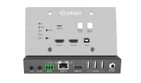 Комплект настенной панели HDBaseT Infobit [WP301-Kit] (комплект для передачи и приема), HDMI 2.0 18 Гбит/с, 70 м для 1080p, 40 м для 4K/60 Гц, HDCP2.2, PoC, двунаправленный ИК и RS232. (2 места)