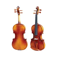 HMI HV-100F 3/4 Скрипка Student 3/4,  в кейсе, смычок, канифоль, верхняя дека -  ель, нижняя дека, обечайки - волнистый клен,гриф- черное дерево, лак