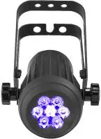 SILVER STAR YG-LED363SV apari SPOT (35') Светодиодный ультрофиолетовый прожектор, 7LED, UV х 1Вт Luxeon LED диодов,  Линза 7в1, оптика 35°,   13 Вт. 153x65x108 мм. Вес 0,4 кг. Цвет корпуса: черный