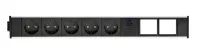 ABL 2M200505- Розеточная станция серии Link с 5 розетками, 1xUSB-A, 1xUSB-C и 2 слотами для IMP, черная с серебристым