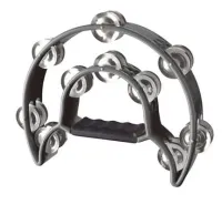 STAGG TAB-1 BK Полукруглый тамбурин с ручкой, 2 контура, 20 колокольчиков, цвет: черный (BK)