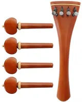 Cello accessory set Acura Meister Preciso CS-OSRL722 - Preciso grade 4/4 cello accessory set of boxwood with boxwood trim. Hill pegs and tailpiece of round design