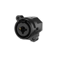 ROXTONE RC6FSW Комбинированный панельный разъем XLR 3P мама + 6,3мм. Стерео Jack, без замка, под пайку, мама, контакты: позолоченная бронза, цвет: черный