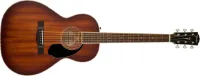 FENDER PS-220E Parlor Mahagony Aged Cognac Burst электроакустическая гитара, цвет темный санберст, кейс в комплекте