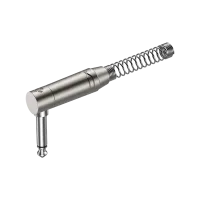 ROXTONE RJ2RPP-NN Разъем, 6,3mm mono Male Jack(угловой) с пружиной. цвет: сереброб, покрытие контактов: Никель. Максимальные размер кабеля: 7мм с пружиной, 8,5vv без пружины. 1шт в блистере, 20шт в коробке, 400 шт в мастер упаковке размером: 46х36х30см