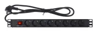 FRP-8M Блок на 8 розеток schuko с заземлением, rack 19" 1 U. , шт