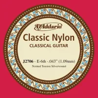 J2706 Classical Отдельная 6-ая струна для классической гитары, нейлон, норм. натяжение, D'Addario