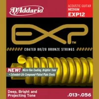 D`addario exp-12 sale  струны для акустической гитары с покрытием, medium 13-56, 6-гранный корд