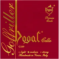 Cello string set Dogal Goffriller G149 Light - Flat chrome steel wound steel strings with warm, powerful sound and long sustain.
