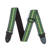 Dunlop d6704gn jacquard matrix green  дизайнерский ремень для гитары, жаккардовая ткань c кожей