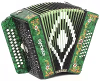 S32XL-A-GR Гармонь "Шуйская" 25х25-III-2, зеленая, Шуйская гармонь