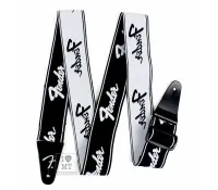 FENDER WEIGHLESS STRAP RUNNING LOGO B/B гитарный ремень, полиэстер, черный