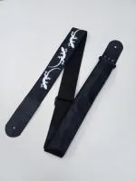 MZ-RG-5-1ApLizardBk Ремень для гитары, черный, аппликация Ящерица, MEZZO