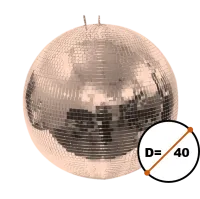 STAGE4 Mirror Ball 40R Классический зеркальный диско-шар / Диаметр: 40см. / Площадь поверхности: 0,5м. / Размер ячеек: 10x10мм. / Материал ячеек: Стекло (зеркало) / Цвет: Розовое золото / Материал основания (сферы): Твердый пластик / Количество точек креп
