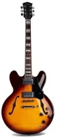 S-G16-SB полуакустическая гитара Semi-Hollow, корпус липа/клен, вклеенный гриф красное дерево, 22 лада, звукосниматели HH, 2V, 2T, цвет SB, Smiger