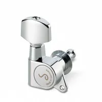 SCHALLER M6CHL A (арт.10020220.01.36) колки для электрогитары , серия M6, 6-слева , малые металлические лепестки крутилок, цвет хром, соотношение 1:12, диаметр отверстия 9,8 мм, машинной полировки. (Старый артикул: 504а)