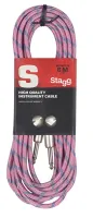 STAGG SGC6VT PK - высококачественный "твидовый" гитарный шнур Jack-Jack, металлические PRO -разъемы, длина 6 метров, розового цвета.