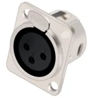 Taverlab C1023 - Разъём панельный 3PIN XLR мама, корпус металл, никель