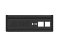 ABL 2F000322- Встраиваемая розеточная станция серии Aero Flip с 3 розетками, 2xUSB-A и 2 слота для IMP, черная