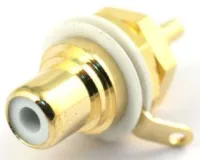 Rean NYS367-9 панельный разъем RCA гнездо, белый изолятор, золоченые контакты