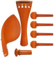 Violin accessory set Acura Classico VS-NSGRS702 - Boxwood 4/4 violin accessory set. Swiss pegs, tailpiece of round design, Guarneri chin with standard mount and InSight endpin with three grooves.