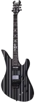 SCHECTER SYNYSTER CUSTOM-S BLK/SILVER - электрогитара, 24 лада, подписная модель Synyster Gates, корпус: красное дерево, гриф: клён, 3 куска, вклееный, накладка: черное дерево, звукосниматели: HH Schecter USA Synyster Gates Signature Humbucker, Sustainiac