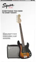 Squier Affinity Series™ Precision Bass® PJ Pack, Laurel Fingerboard, Brown Sunburst, Gig Bag, Rumble 15 - 230V EU Комплект: бас-