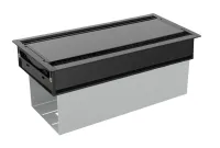 ABL 2U400MID- Короб для установки двух розеточных станций серии Link под стол с лючком длиной 347 мм, черный