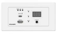 Kramer WP-SW2-EN7/EU(W)-80/86- Настенная панель, кодер и передатчик в сеть Ethernet видео 2х1 HDMI 4К60, RS-232, USB-C, версия для ЕС
