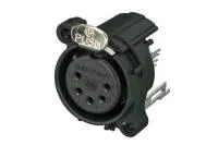 Neutrik NC5FAV Разъем XLR панельный, 5 конт., гнездо, вертик., в ПП, тип-A, без заземления