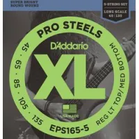 D`addario eps165-5  струны для 5-струнной бас-гитары pro steels 45-135, regular light/ medium