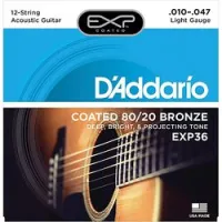 D`Addario EXP-36  Струны для двенадцатиструнной гитары с покрытием, 10-47