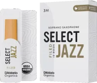 Трости для сопрано-саксофона d'addario organic select jazz filed orsf10ssx3m - трость из толстой заготовки c подрезкой с утолщенным сердцем для саксофона сопрано силой 3 средняя. цена за упаковку из 10 штук