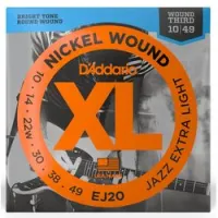 D`addario ej-20  cтруны для электрогитары nickel wound, никель, 10-49, jazz extra light