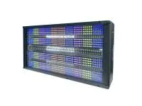 Strobetile 1000
                Стробоскоп Strobetile 1000
Светодиодный стробоскоп. Источники света 200 белых светодиодов по 3Вт каждый + 800 цветных 0,5Вт (RGB). Цветосмешение White + RGB.40 сегментов RGB, 30 сегментов белых. Защита IP65. Управление по D