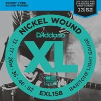 D`addario exl-158  cтруны для электрогитары баритон nickel wound, никель, 13-62, baritone light