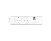 ABL 2M21F2A3- Розеточная станция серии Link с 2 розетками, 1xUSB-A, 1xUSB-C, белая с серебристым (2M210203)