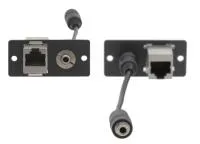 Kramer [wa-45(b)] модуль-переходник с проходными разъемами rj-45 и стерео аудио (3,5-мм розетки); цвет черный