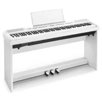Donner dep-20 white + stand  портативное цифровое пианино со стойкой и педальным блоком